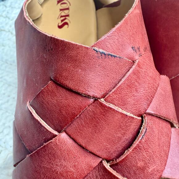 KORKS KORK-EASE Wynn Criss Cross Leather Clog Sandals Coral Size 10 - Picture 7 of 15